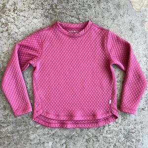 Eddie Bauer Women's XS Quilted Pullover Sweatshirt Rose Pink Diamond Quilt